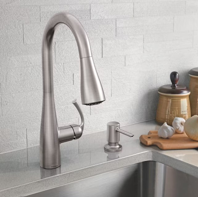 MOEN Essie Pull Down Kitchen Faucet/Tap with Soap Dispenser in Spot Resistant Stainless Steel 87014SRS