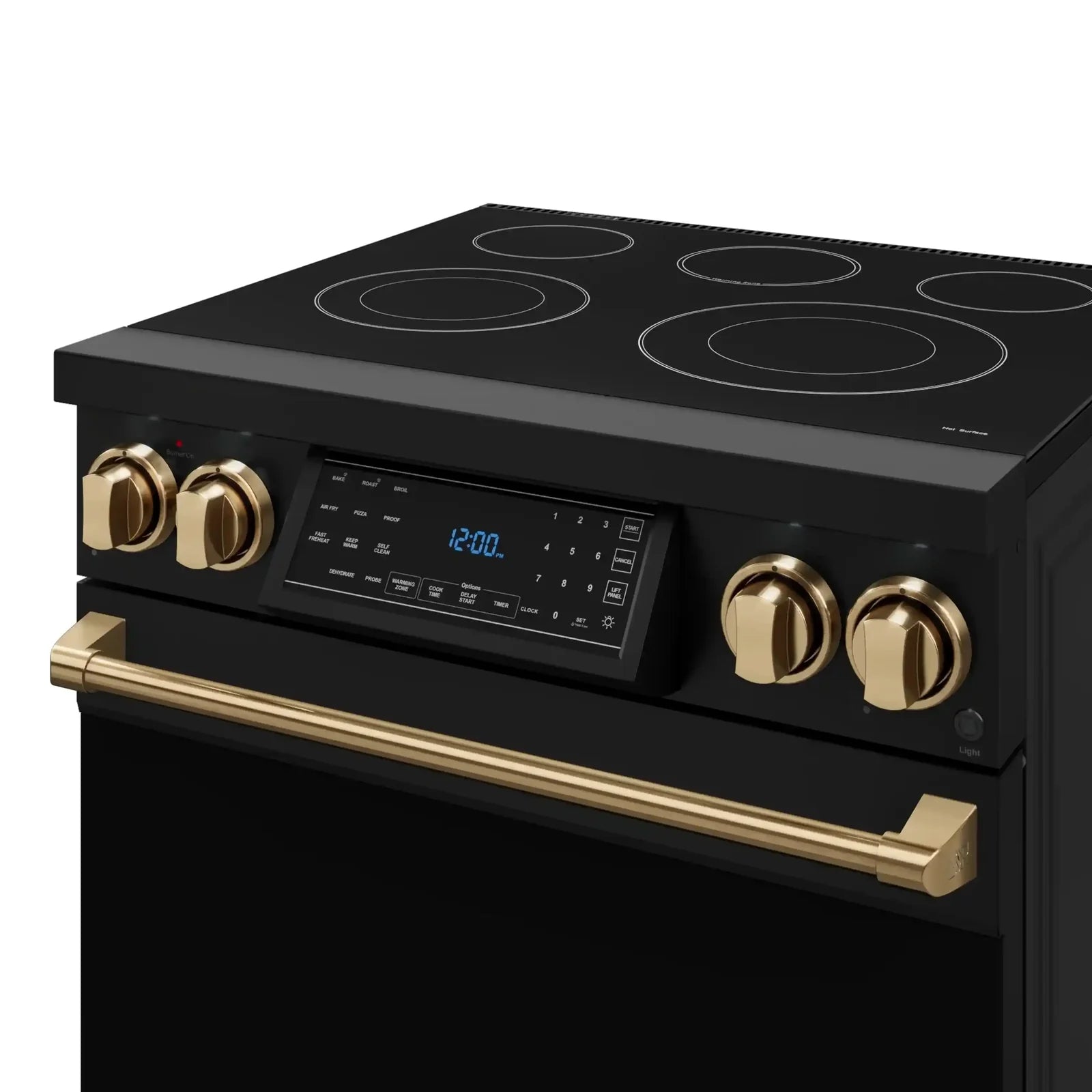 Thor Kitchen Gordon Ramsay Series 30-Inch Professional Electric Range with Tilt Panel Touch Control in Black with Bronze Trim RSE30B-BRZ