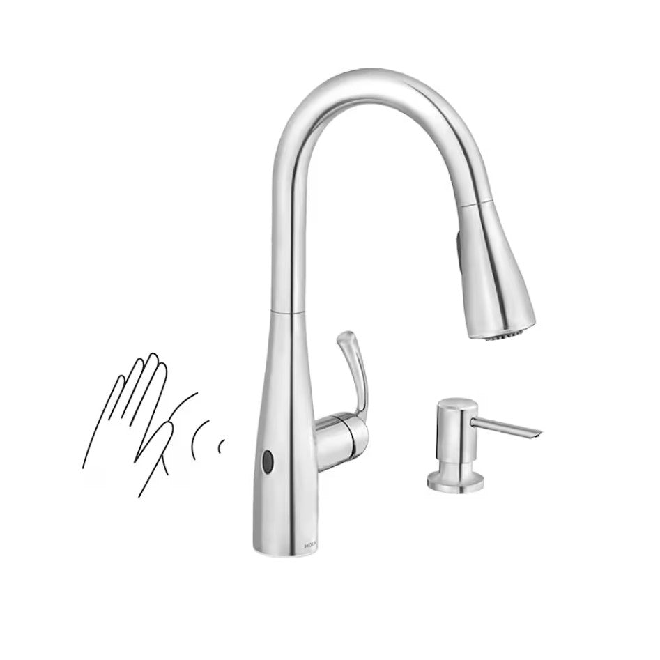 MOEN Essie Touchless Pull Down Kitchen Faucet/Tap with Soap Dispenser in Chrome - 87014EWC