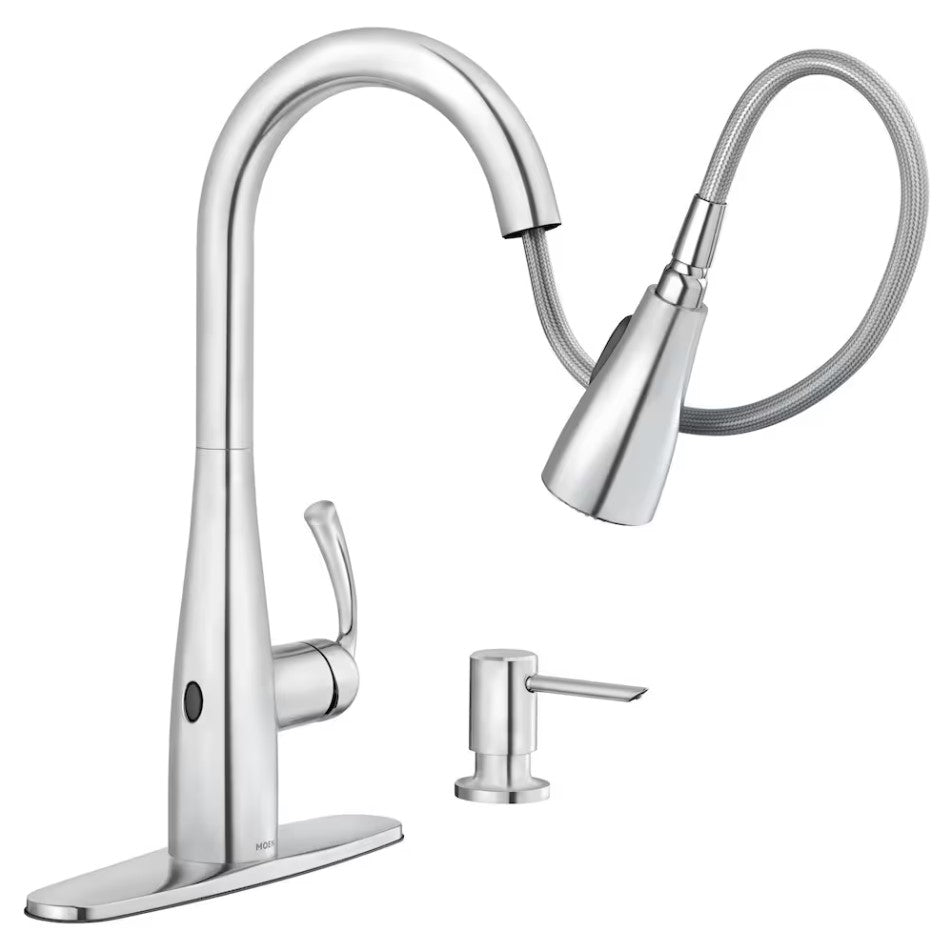 MOEN Essie Touchless Pull Down Kitchen Faucet/Tap with Soap Dispenser in Chrome - 87014EWC