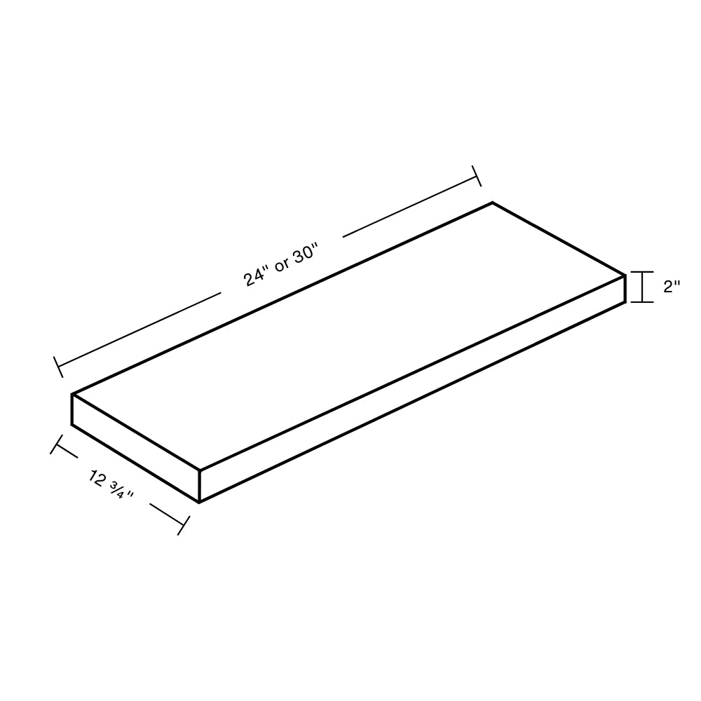 FS30 White Double Shaker Floating Shelf
