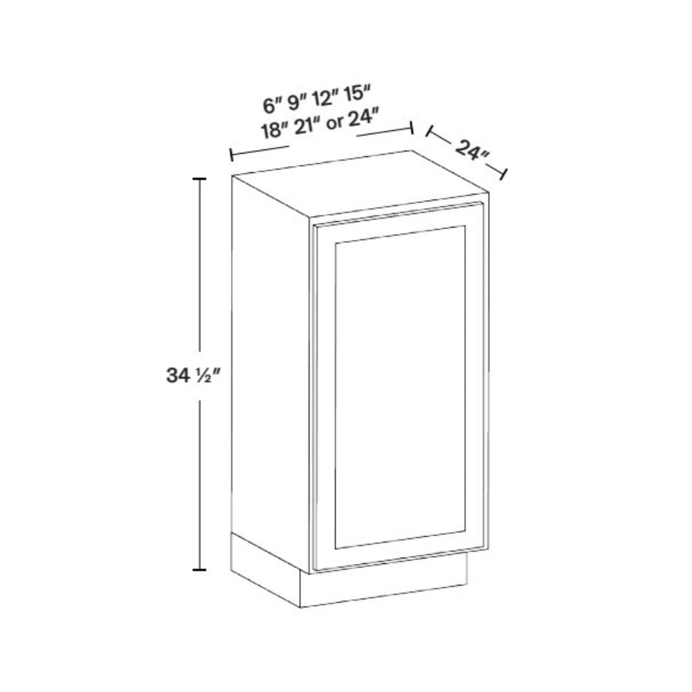 BFH06 Slim Shaker White Full Door One Door Base Cabinet — Modern Style