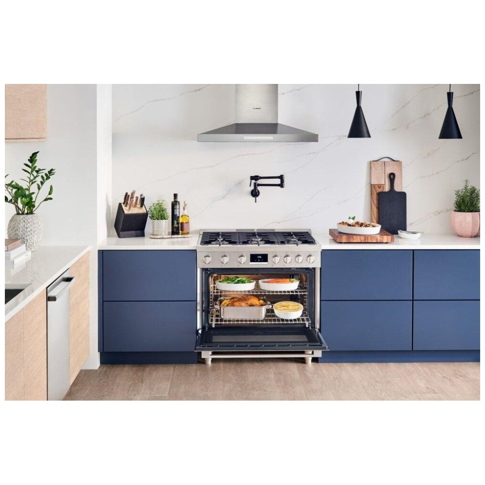 Bosch 36 Inch 600 CFM Wall Mount Smart Range Hood HCP56652UC - Open Box - Range Hood - Cyclone