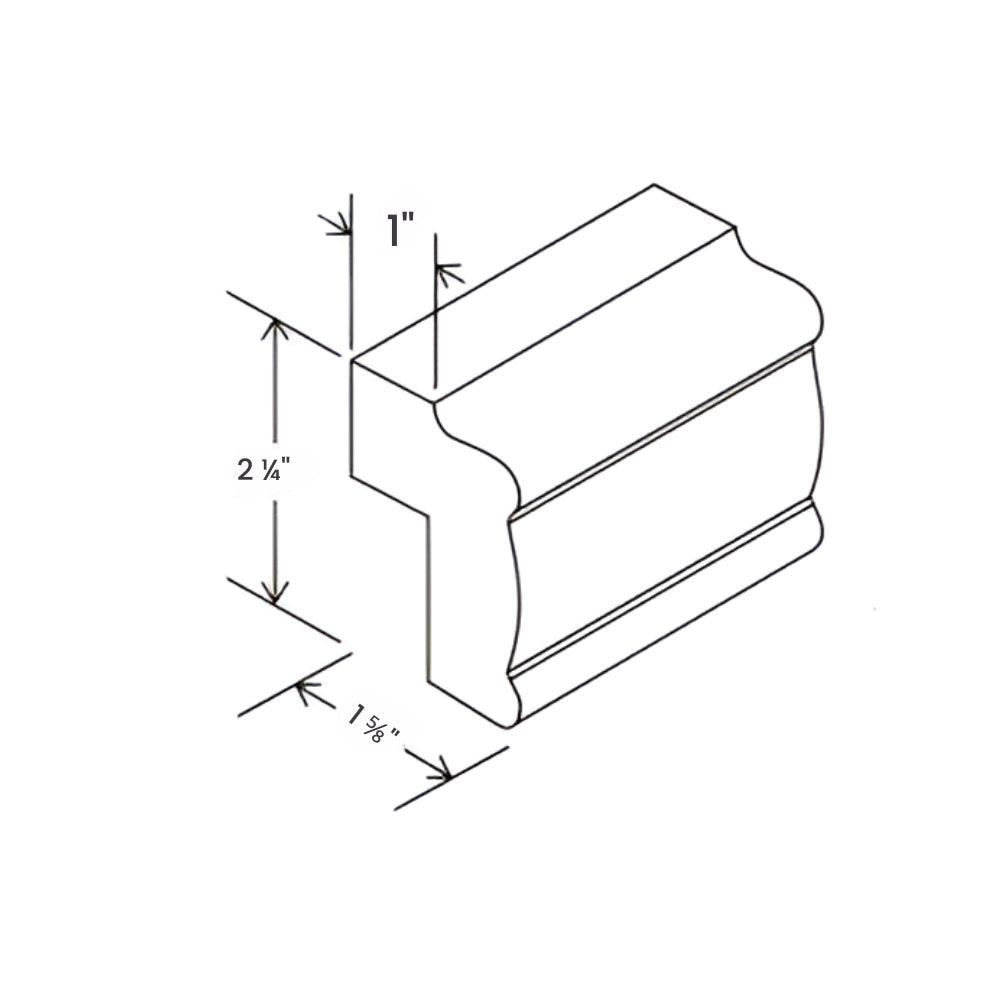 LRM8 White Shaker Light Rail Moulding