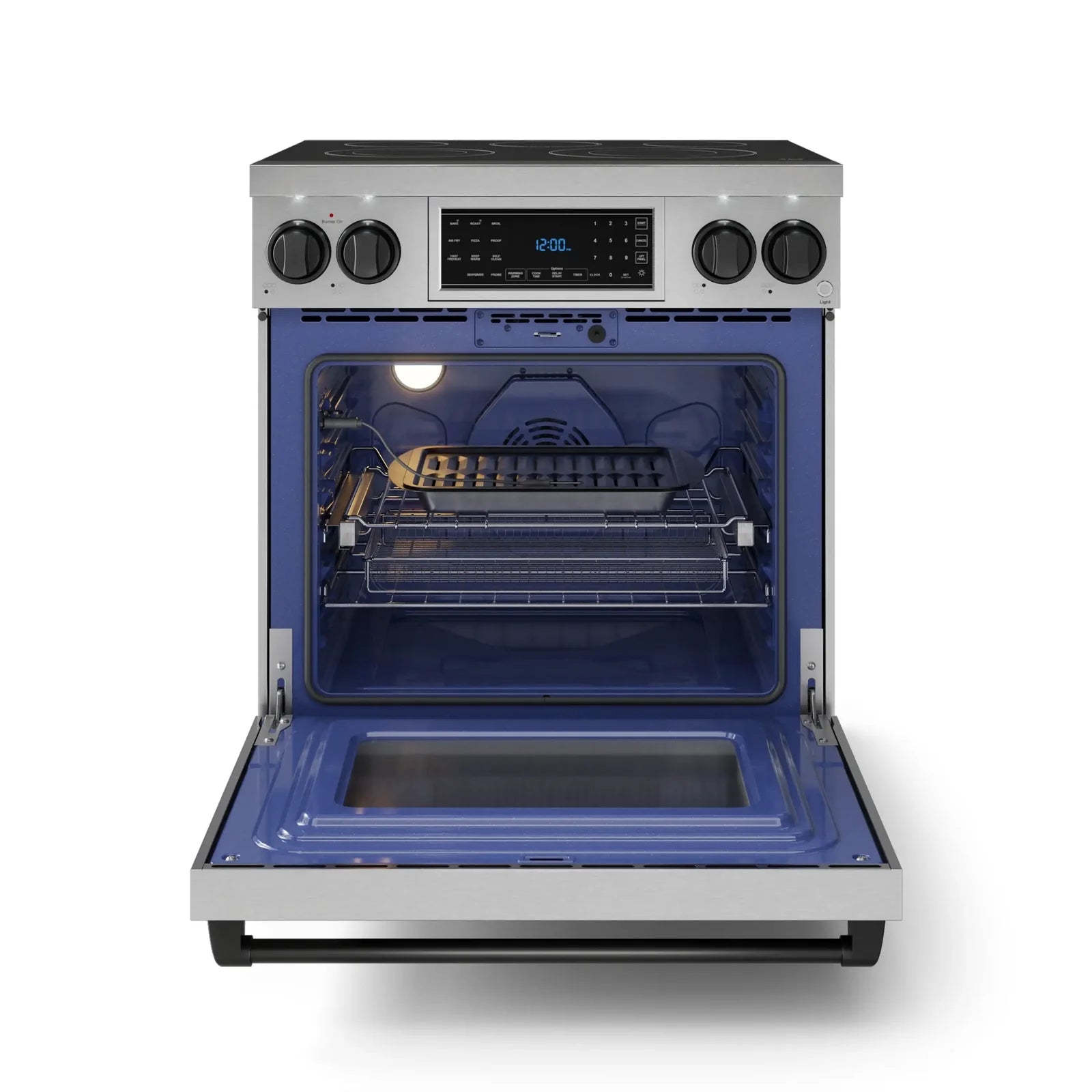 Thor Kitchen Gordon Ramsay Series 30-Inch Professional Electric Range with Tilt Panel Touch Control in Stainless Steel with Black Trim RSE30-BLK