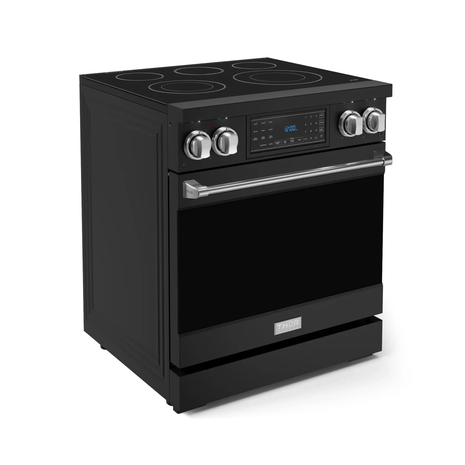 Thor Kitchen Gordon Ramsay Series 30-Inch Professional Electric Range with Tilt Panel Touch Control in Black with Stainless Steel Trim RSE30B-SS