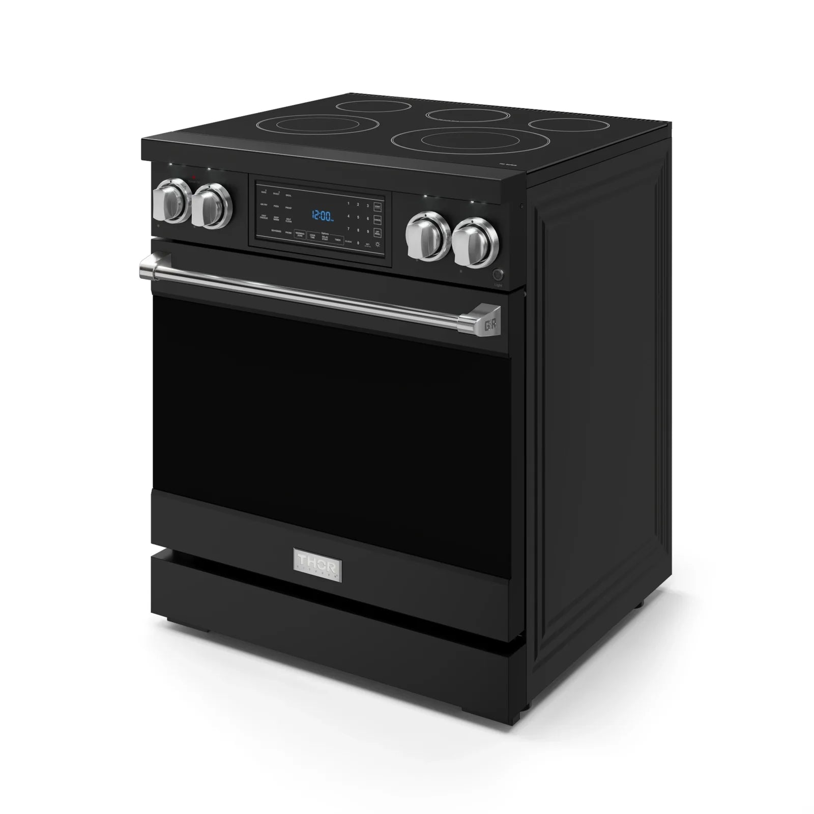 Thor Kitchen Gordon Ramsay Series 30-Inch Professional Electric Range with Tilt Panel Touch Control in Black with Stainless Steel Trim RSE30B-SS