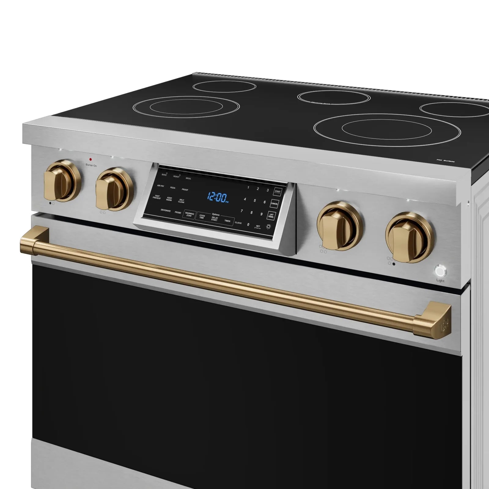 Thor Kitchen Gordon Ramsay Series 36-Inch Professional Electric Range with Tilt Panel Touch Control in Stainless Steel with Bronze Trim RSE36-BRZ