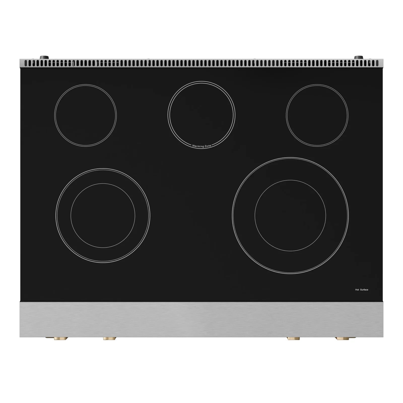 Thor Kitchen Gordon Ramsay Series 36-Inch Professional Electric Range with Tilt Panel Touch Control in Stainless Steel with Bronze Trim RSE36-BRZ