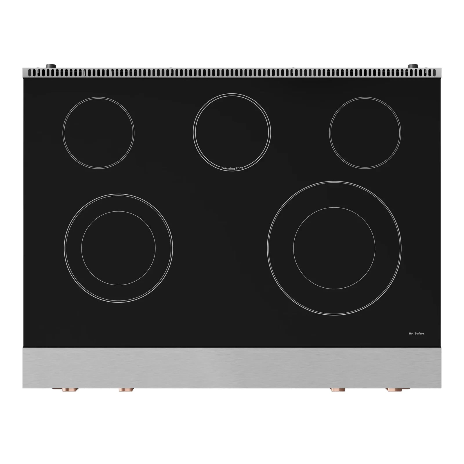 Thor Kitchen Gordon Ramsay Series 36-Inch Professional Electric Range with Tilt Panel Touch Control in Stainless Steel with Rose Gold Trim RSE36-RSG