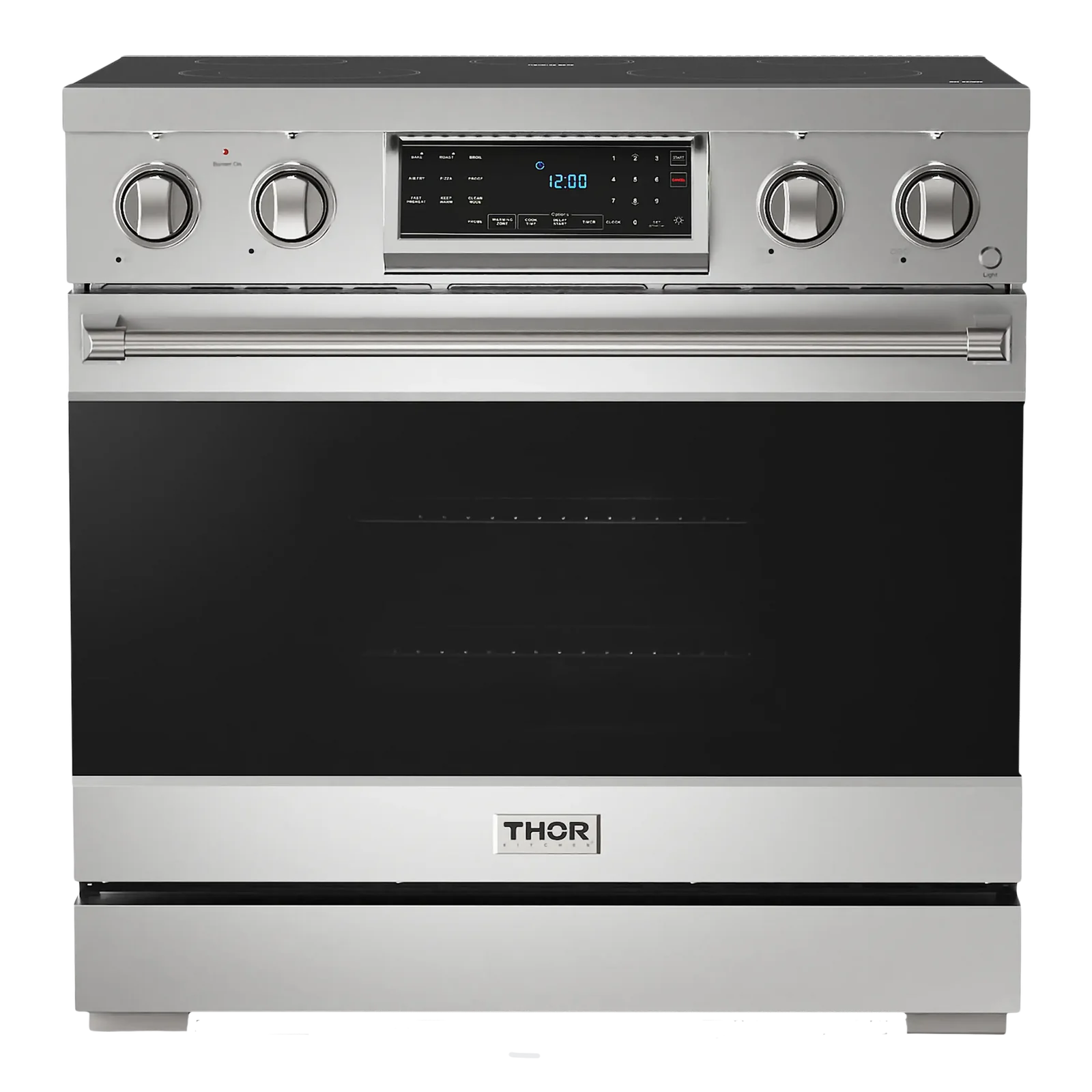 Thor Kitchen Gordon Ramsay Series 36-Inch Professional Electric Range with Tilt Panel Touch Control in Stainless Steel RSE36