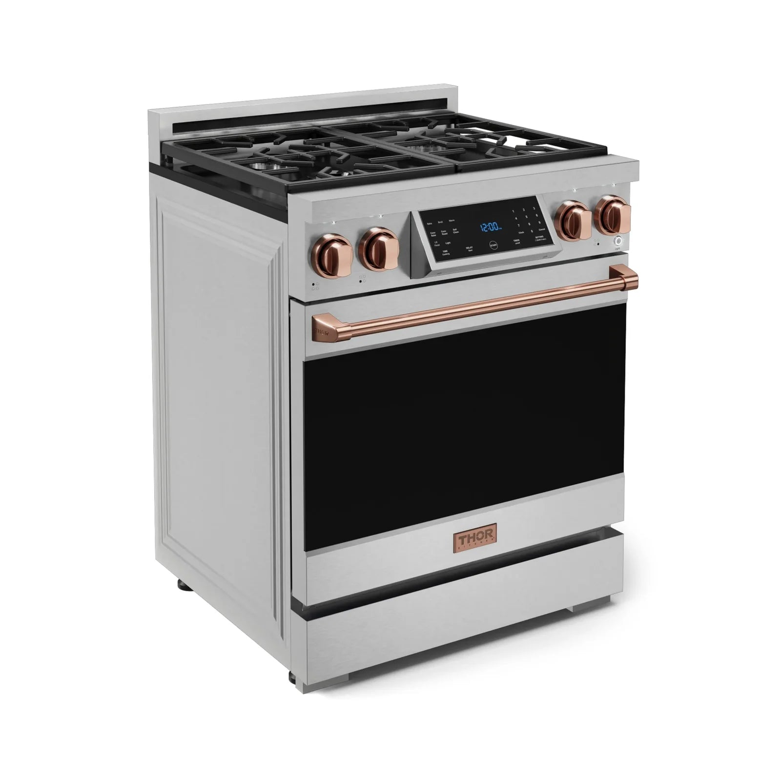Thor Kitchen Gordon Ramsay Series 30-Inch Professional Liquid Propane/Gas Range with Tilt Panel Touch Control in Stainless Steel with Rose Gold Trim RSG30-RSG/RSG30LP-RSG