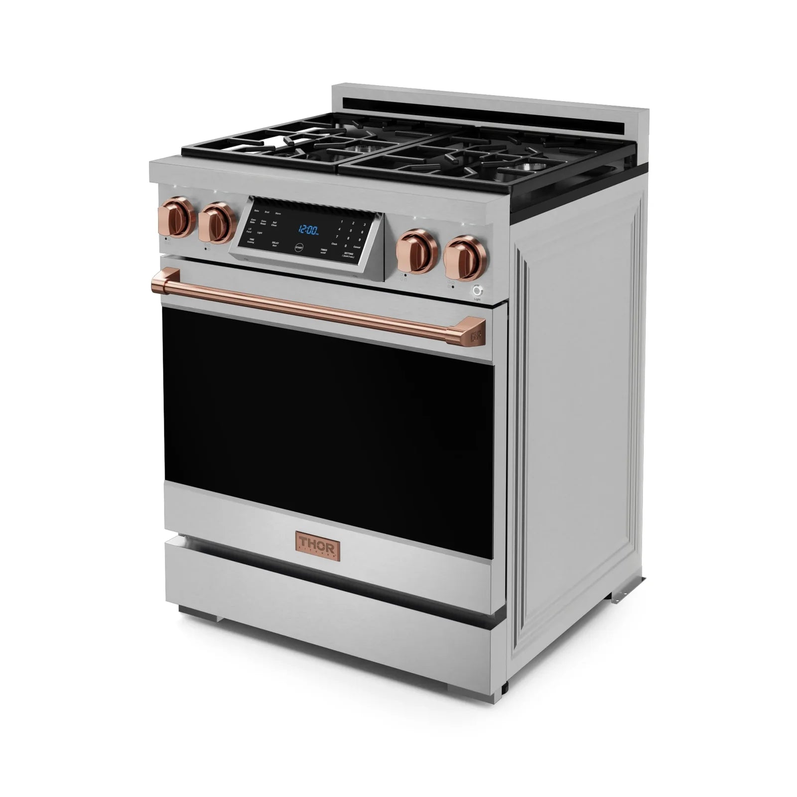 Thor Kitchen Gordon Ramsay Series 30-Inch Professional Liquid Propane/Gas Range with Tilt Panel Touch Control in Stainless Steel with Rose Gold Trim RSG30-RSG/RSG30LP-RSG
