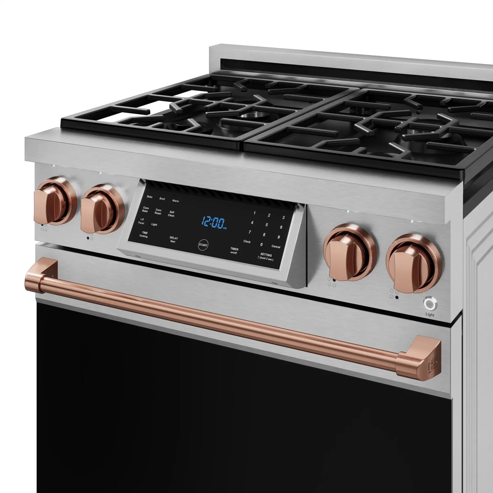 Thor Kitchen Gordon Ramsay Series 30-Inch Professional Liquid Propane/Gas Range with Tilt Panel Touch Control in Stainless Steel with Rose Gold Trim RSG30-RSG/RSG30LP-RSG
