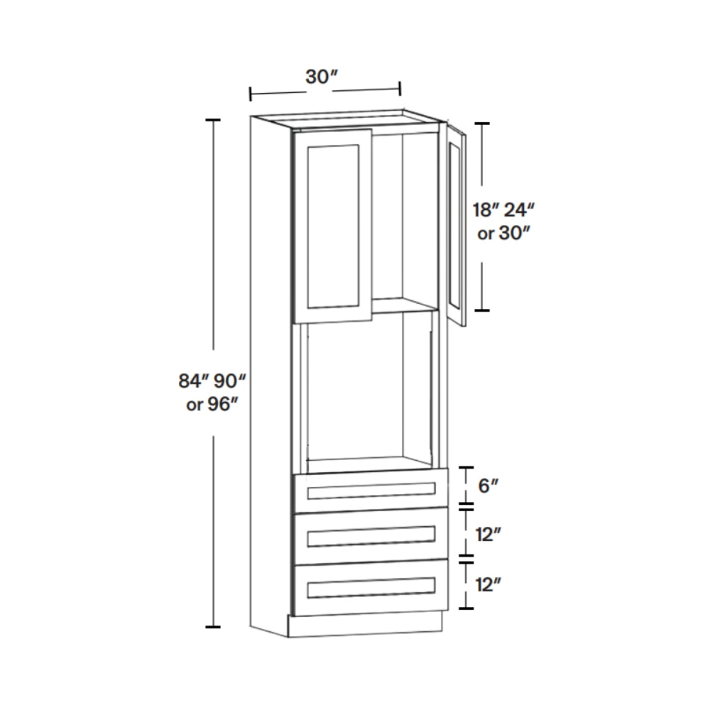 O308424 White Oak Oven Cabinet — Modern Style