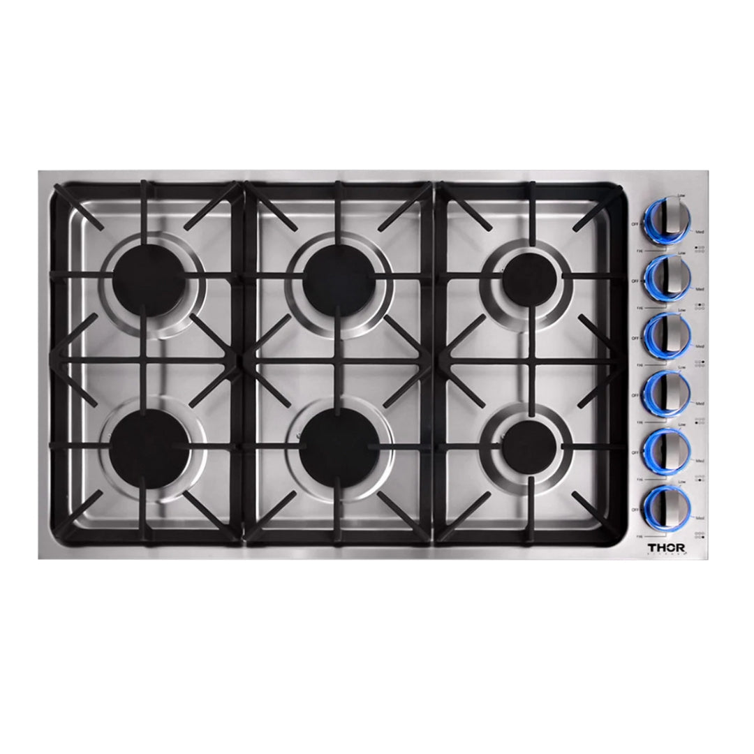 36" 6 燃烧器嵌入式不锈钢燃气灶 TGC3601