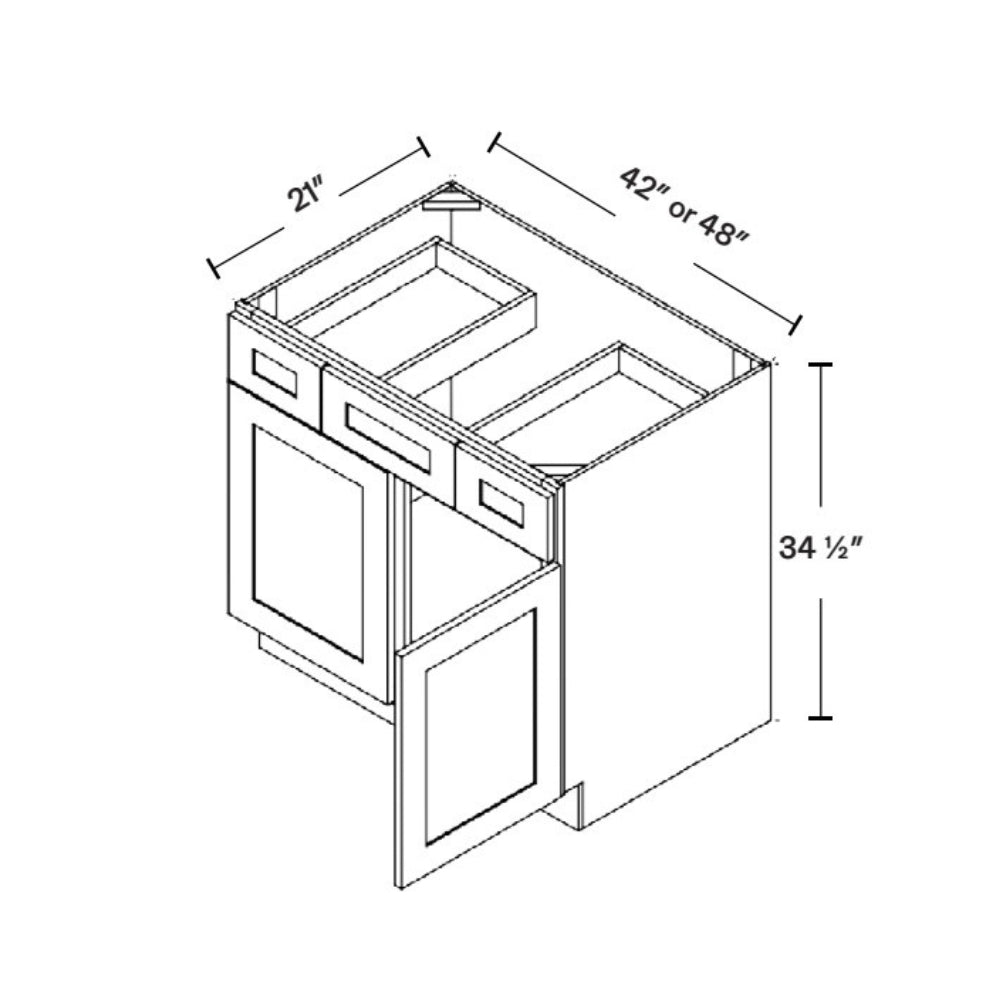 42" Modern Style Bathroom Vanity Sink Drawer Base Set VSD42