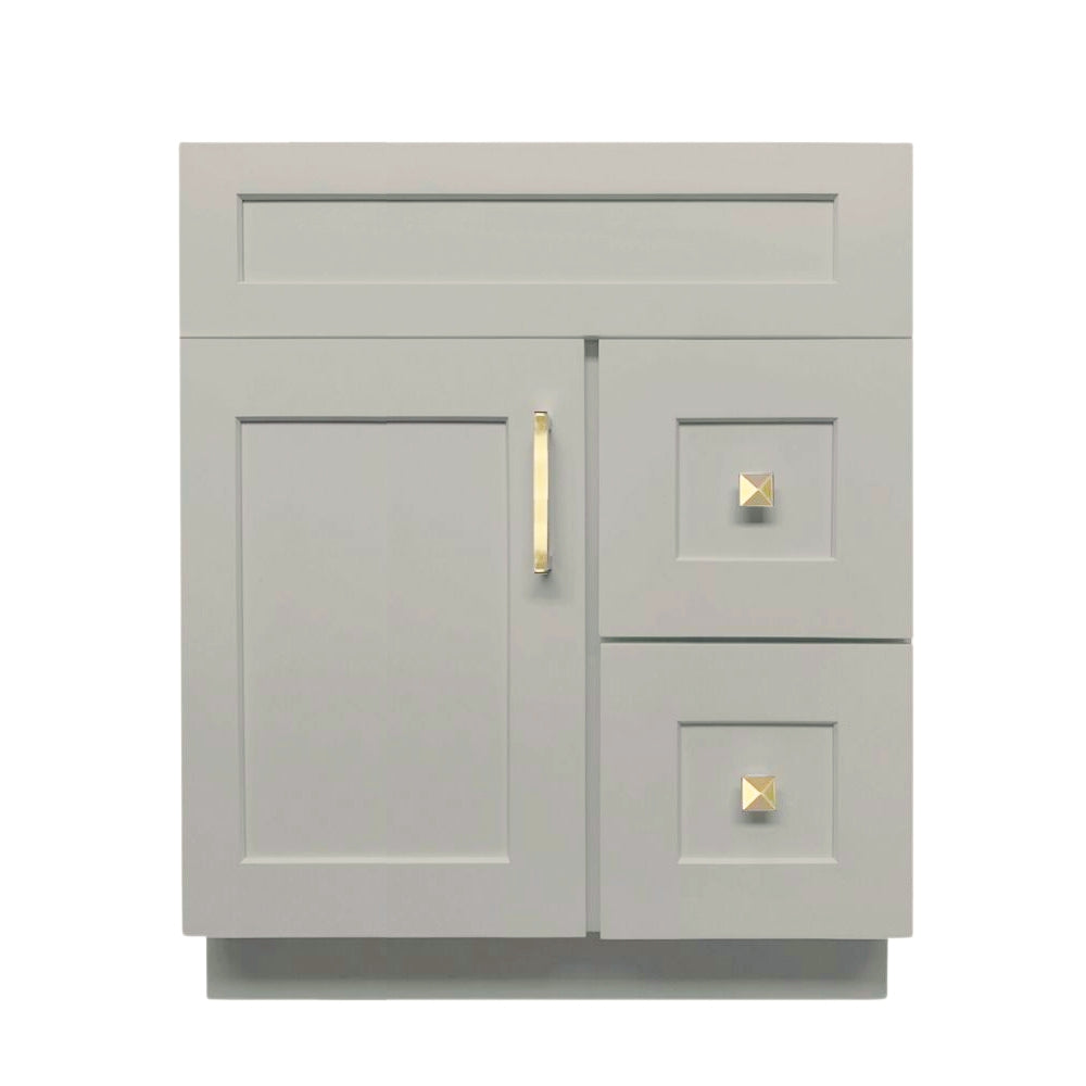 Crown VSD30R 30 inch Solid Wood Bathroom Vanity with Quartz Top & Sink - RenoShop