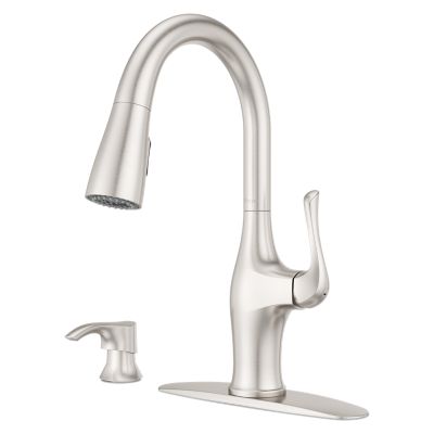 Pfister Wray Single-Handle Pull-Down Sprayer Kitchen Faucet with Soap Dispenser, F-529-7WRYGS