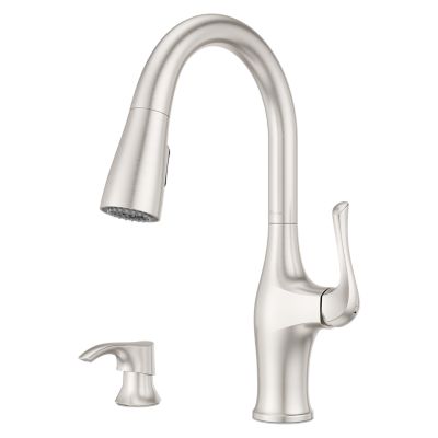 Pfister Wray Single-Handle Pull-Down Sprayer Kitchen Faucet with Soap Dispenser, F-529-7WRYGS