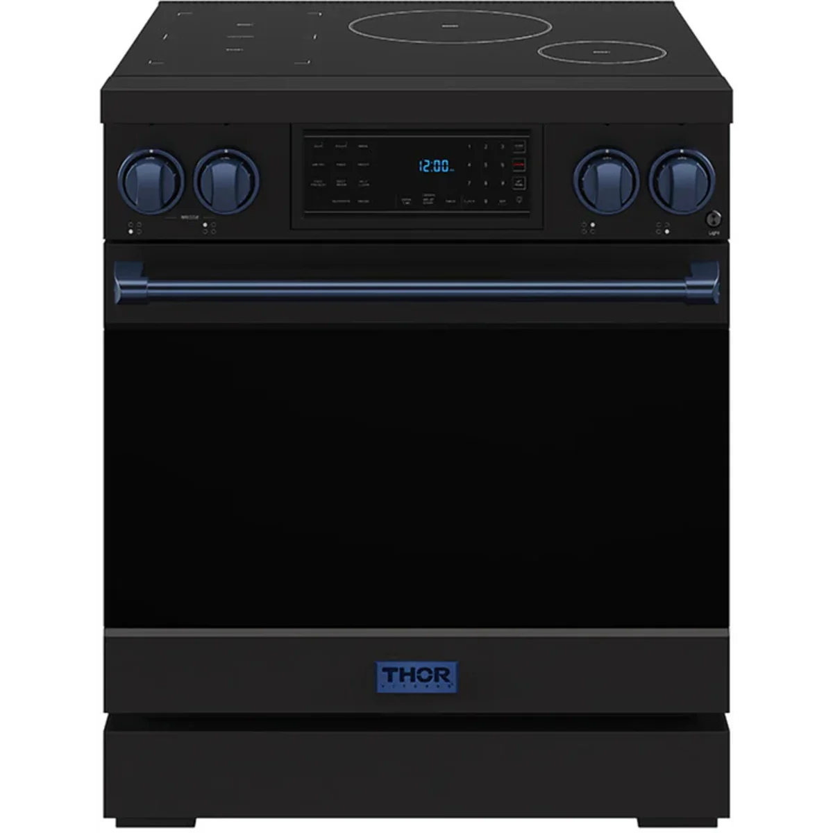 Gordon Ramsay by Thor Kitchen 30-Inch Professional Induction Range with Tilt Panel Touch Control in Black with Blue Trim RSI30B-BLU - Electric Range - Thor Kitchen