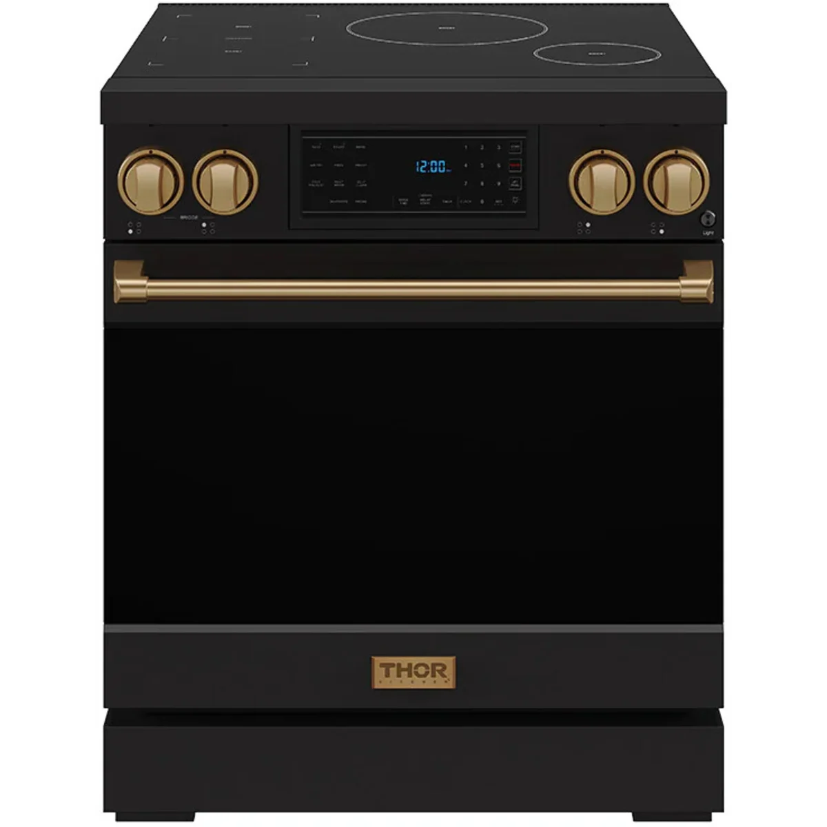 Gordon Ramsay by Thor Kitchen 30-Inch Professional Induction Range with Tilt Panel Touch Control in Black with Bronze Trim RSI30B-BRZ - Electric Range - Thor Kitchen