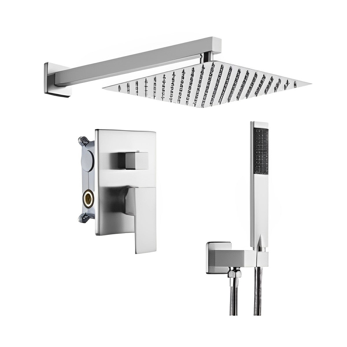 Brushed Nickel Rain Shower Set CM8043BN - RenoShop