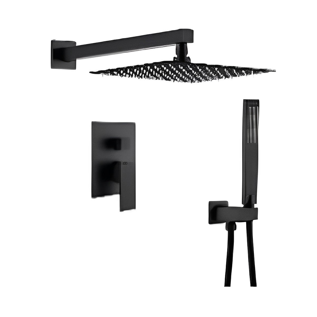 Matte Black Rain Shower Set CM8043MB - RenoShop