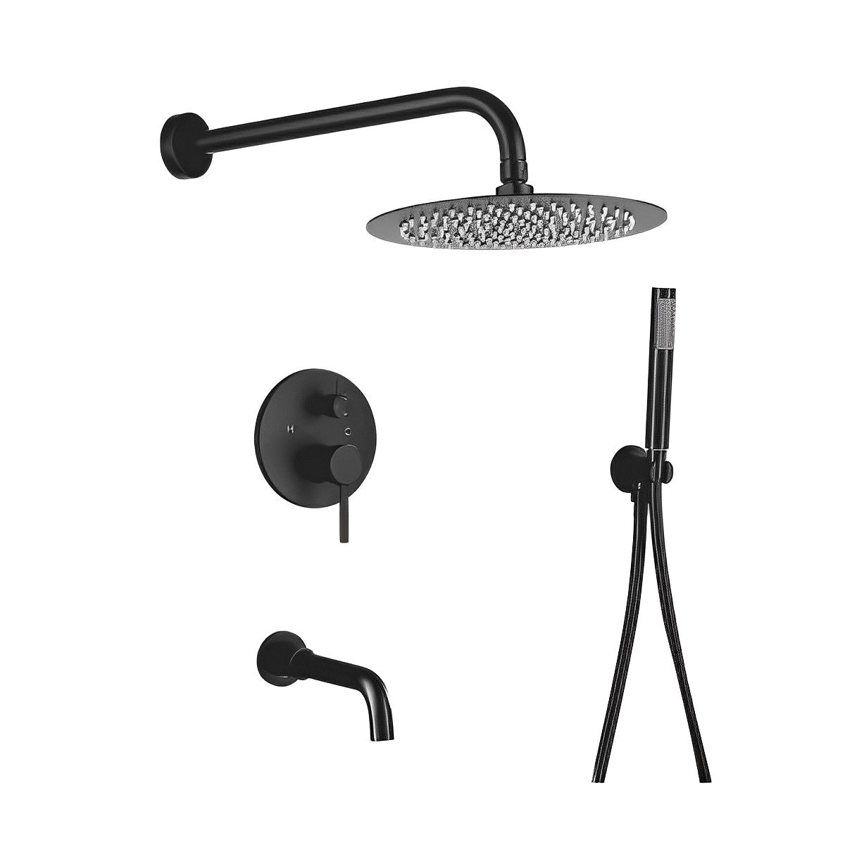 Matte Black Rain Shower Set CM91035MB - RenoShop