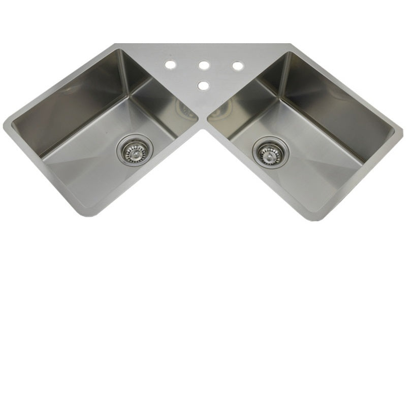 RFD CR-01 Stainless Steel Double Square Undermount Corner Sink - RenoShop