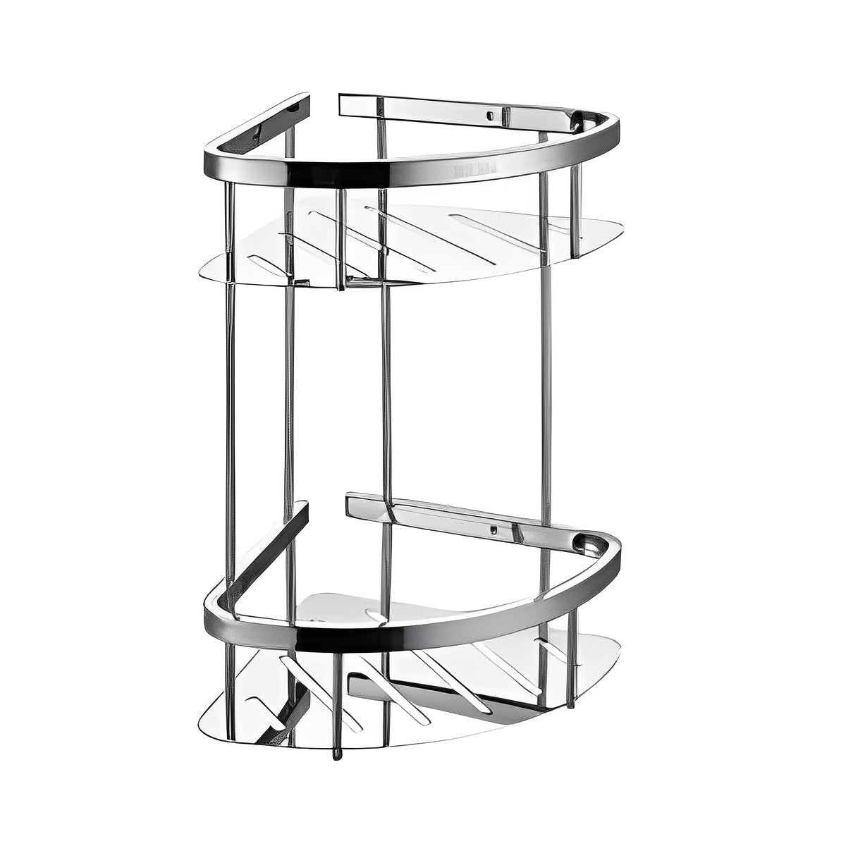 2 Tier Polished Chrome Wall Mount Bathroom Corner Shelf DLS-PM - RenoShop