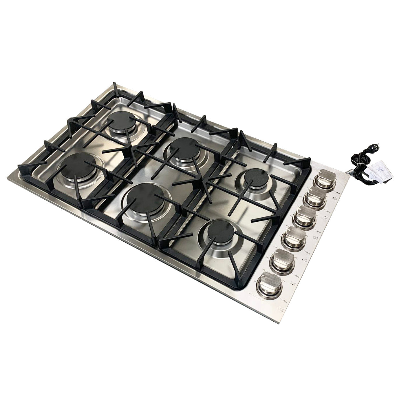 36" Professional 6 Burner Drop-In Stainless Steel Gas Cooktop LGC3601 72,000 BTU - RenoShop