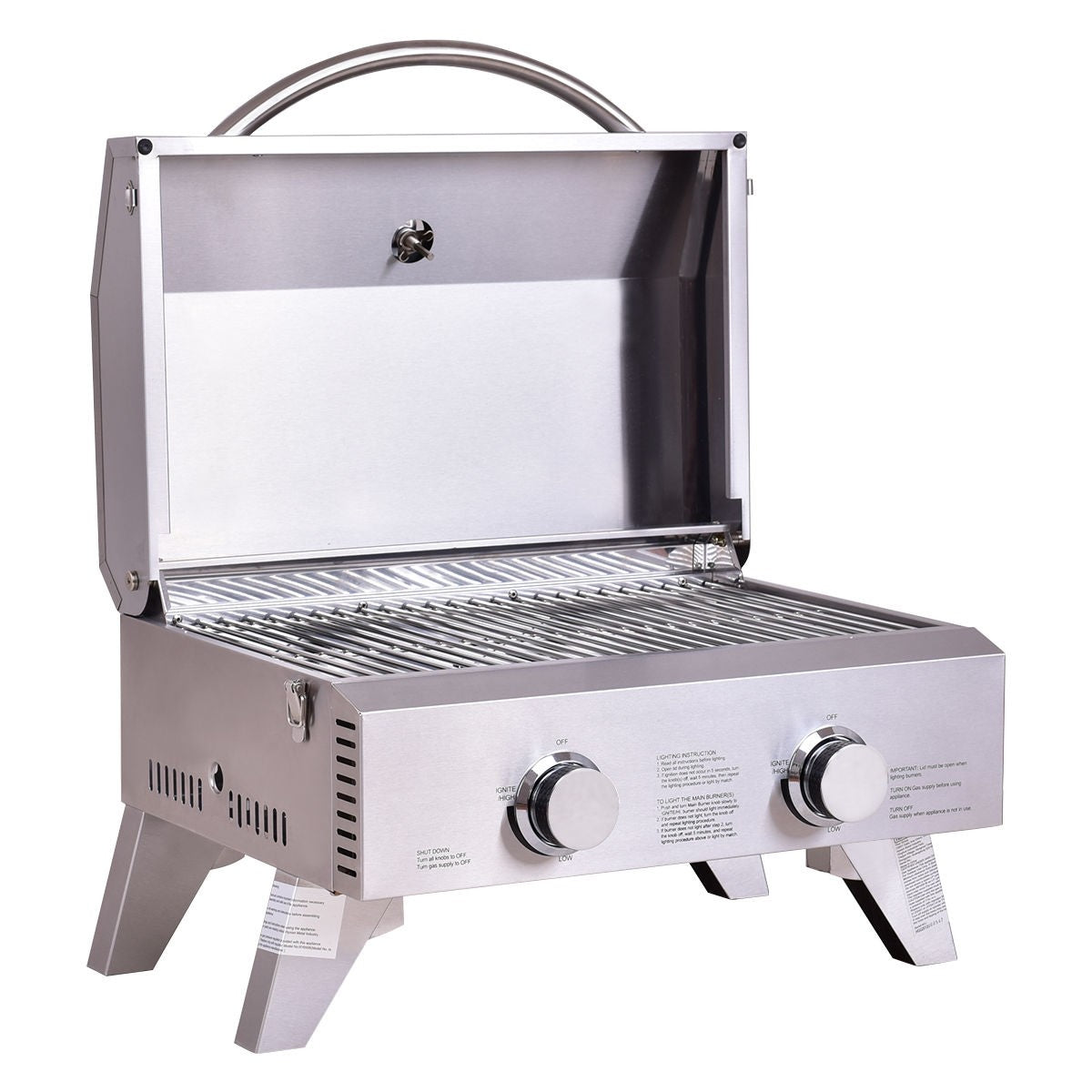 THOR Kitchen HGG2012U Two Burner 20000 BTUs Portable BBQ Grill with Propane - RenoShop