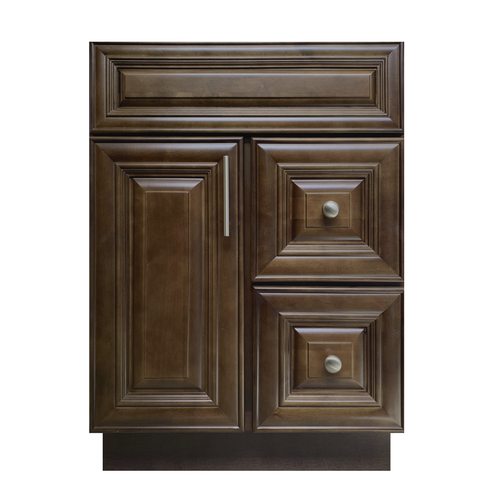 Crown VSD24R 24 inch Solid Wood Bathroom Vanity with Quartz Top & Sink - RenoShop