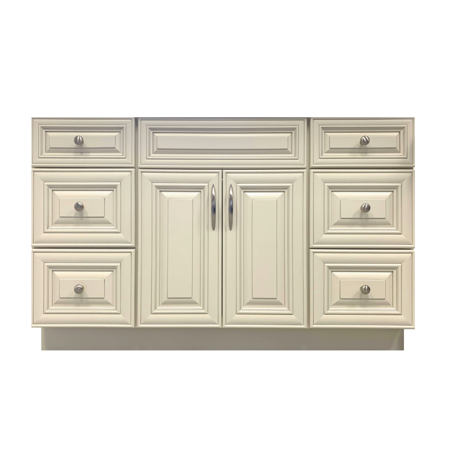 Crown VSD60D 60" Solid Wood Single Sink Bathroom Vanity with Quartz Top & Sink - RenoShop