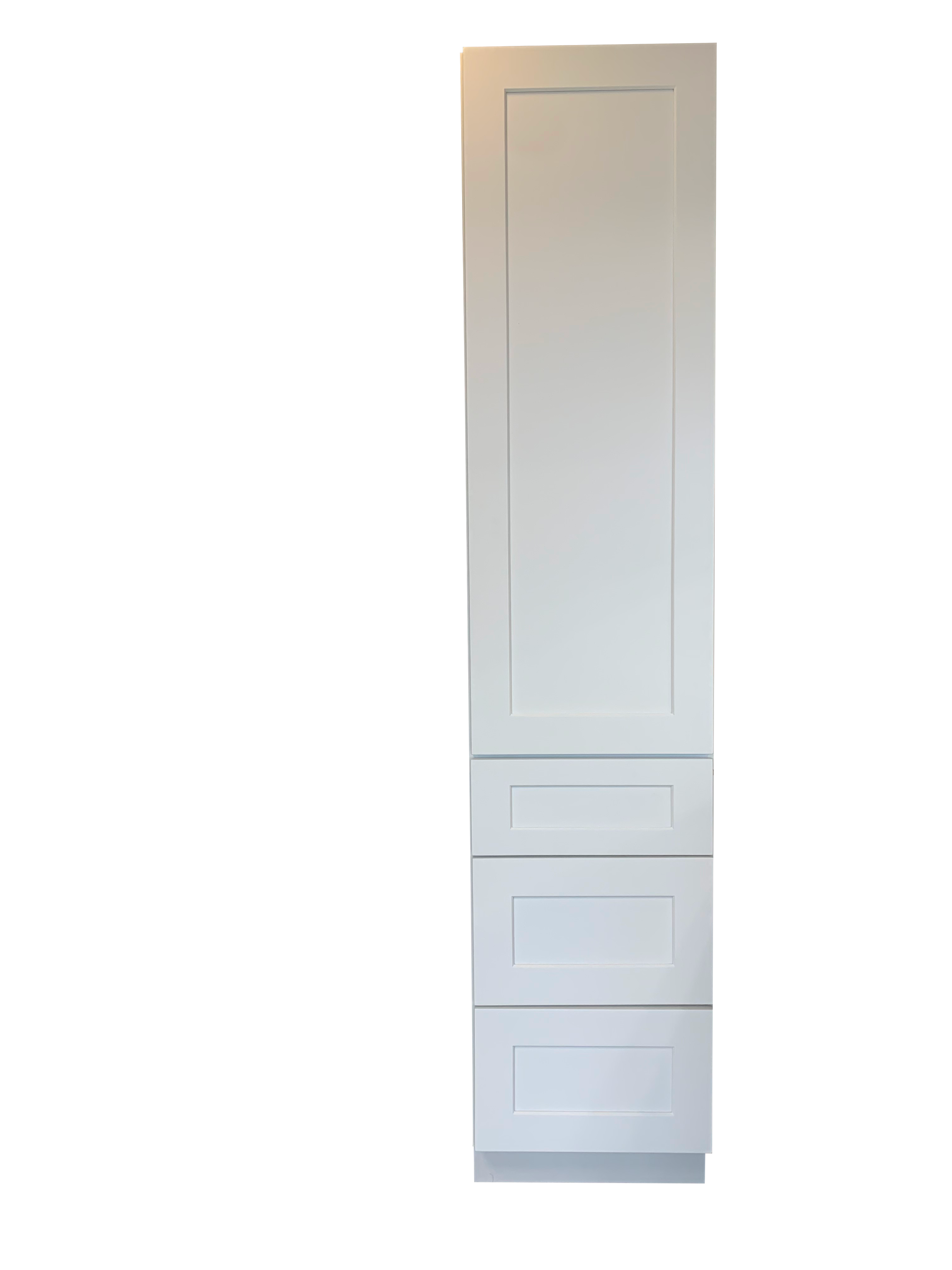 18 Inch Solid Wood Bathroom Linen Tower LC188421-WHS - RenoShop
