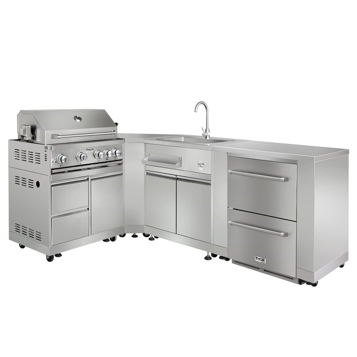 THOR 6-Pc Pro Style Stainless Steel Modular Outdoor Kitchen Suite 6Pc-1 - RenoShop