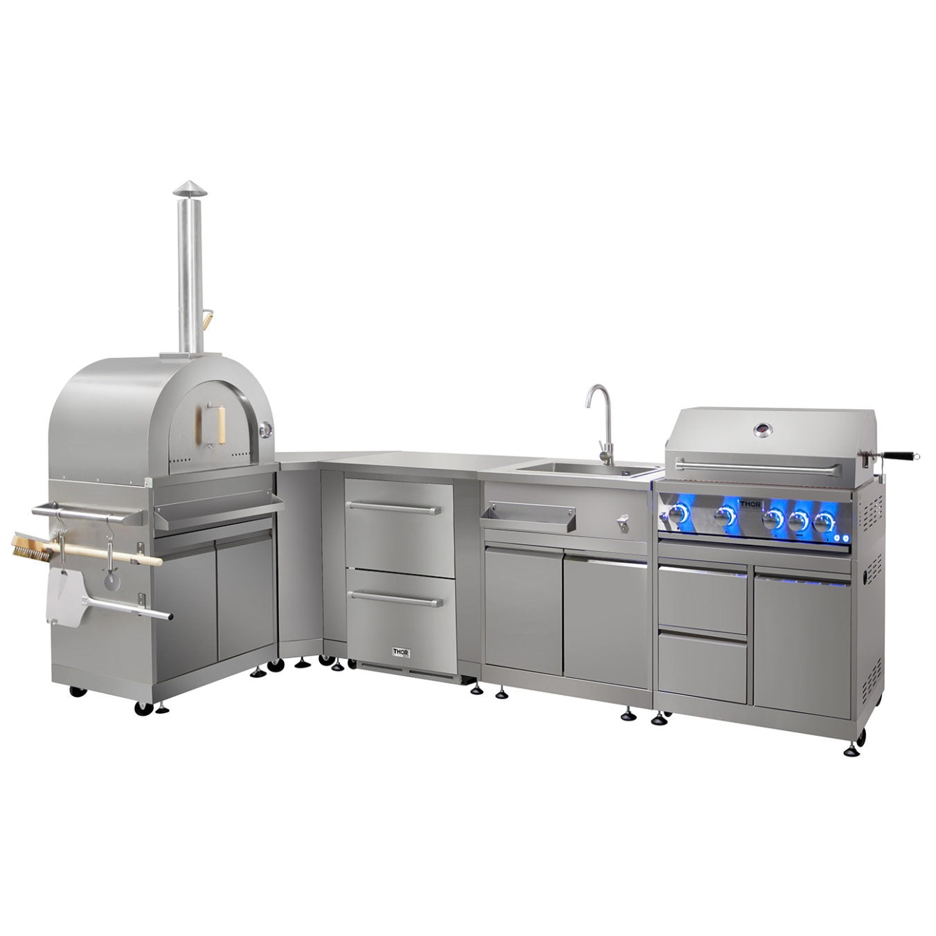THOR 7-Pc Pro Style Stainless Steel Modular Outdoor Kitchen Suite 7Pc-2 - RenoShop