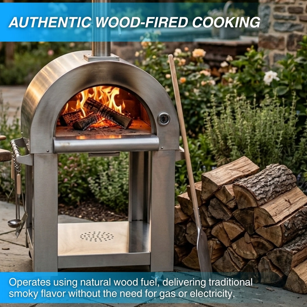 Crown Wood Fired Stainless Steel Outdoor Pizza Oven HPO01RS, Accessories Included (Pickup Price) -  BBQ - Crown