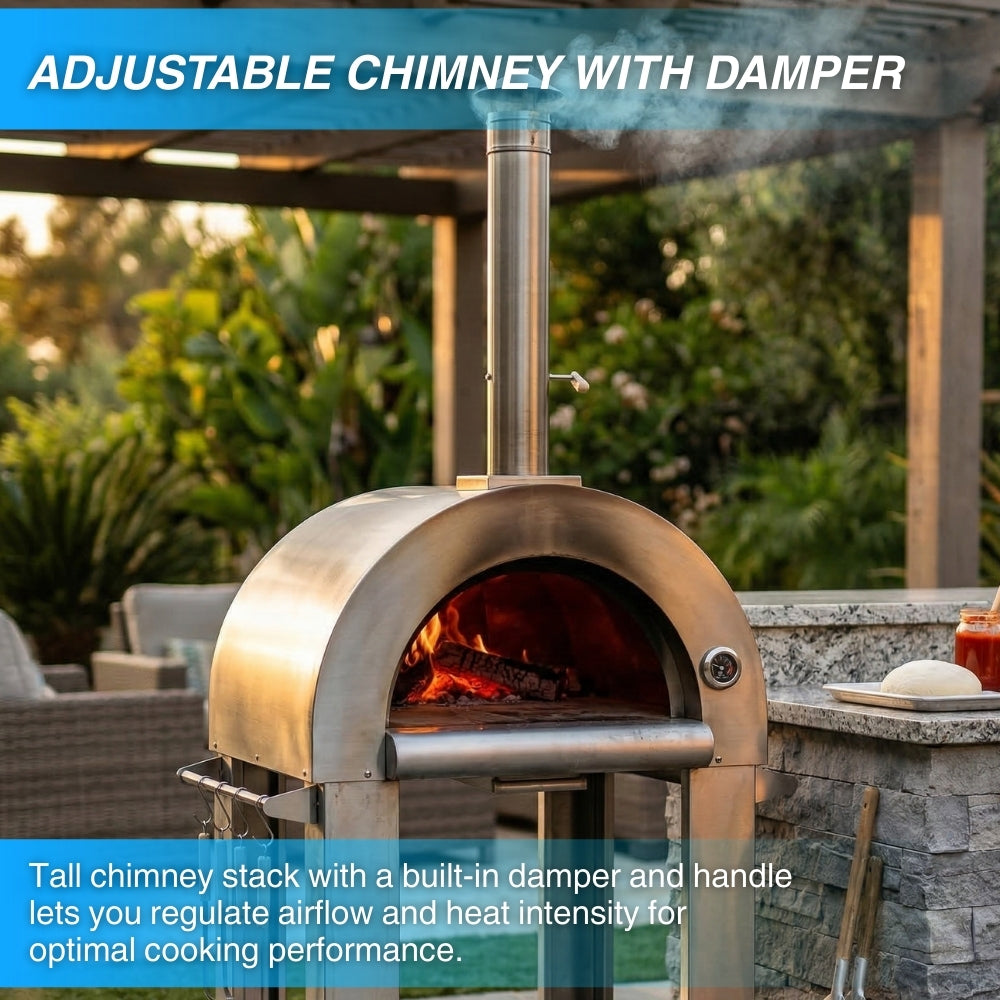 Crown Wood Fired Stainless Steel Outdoor Pizza Oven HPO01RS, Accessories Included (Pickup Price) -  BBQ - Crown