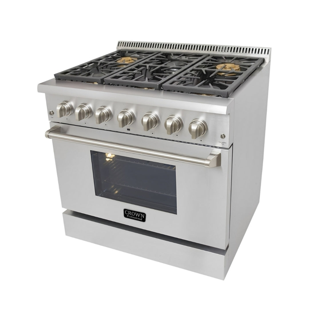 Crown Professional 36 Inch Stainless Steel Dual Fuel Gas Range ARD3601 (Local Pick-up) -  Gas Range - Crown Professional