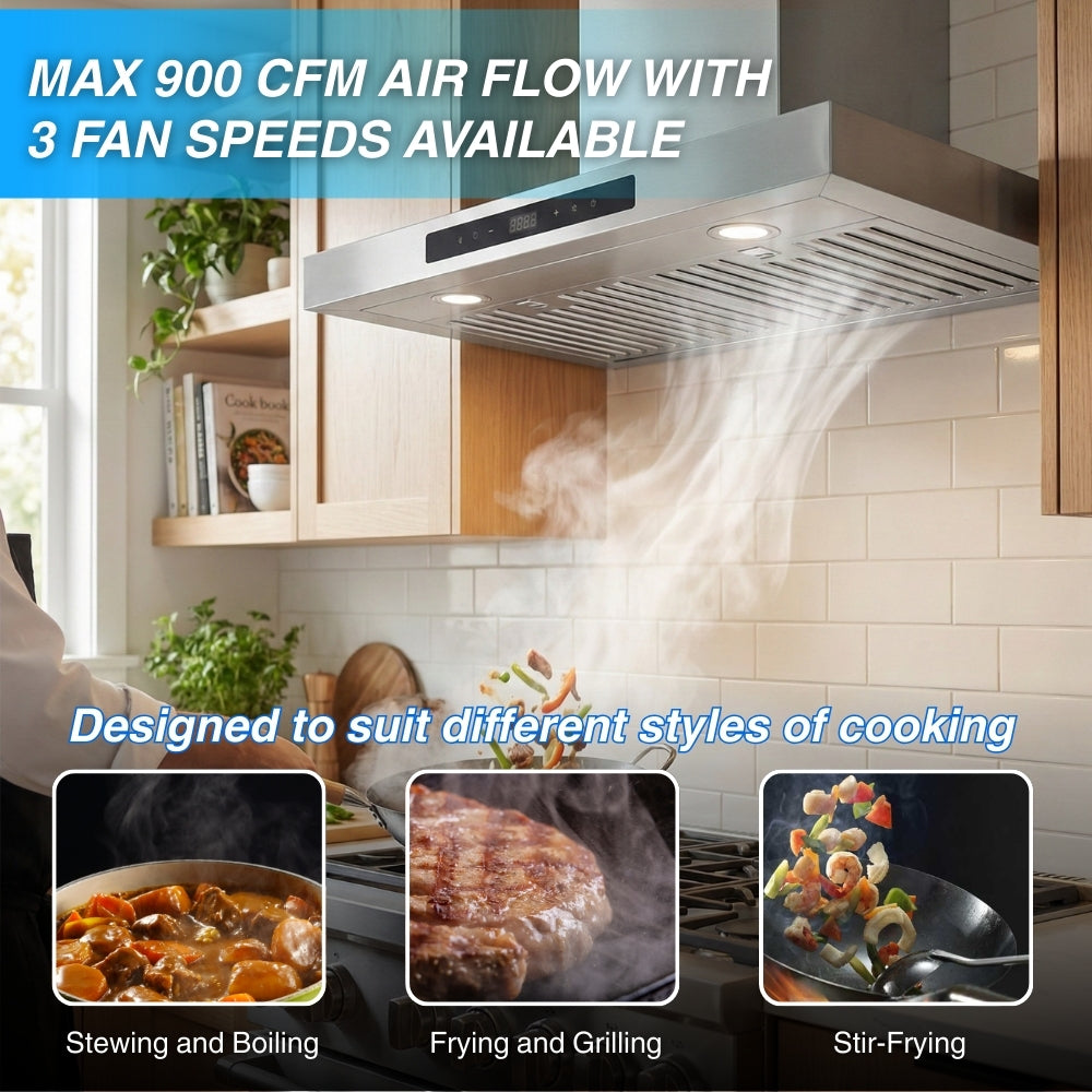 Novel 30 Inch 900 CFM Wall Mount Range Hood PRO-NWZ01 -  Range Hood - NOVEL