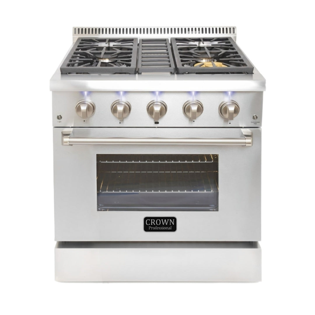 Crown Professional 30 Inch Stainless Steel Dual Fuel Gas Range ARD3001 (Local Pick-up) -  Gas Range - Crown Professional