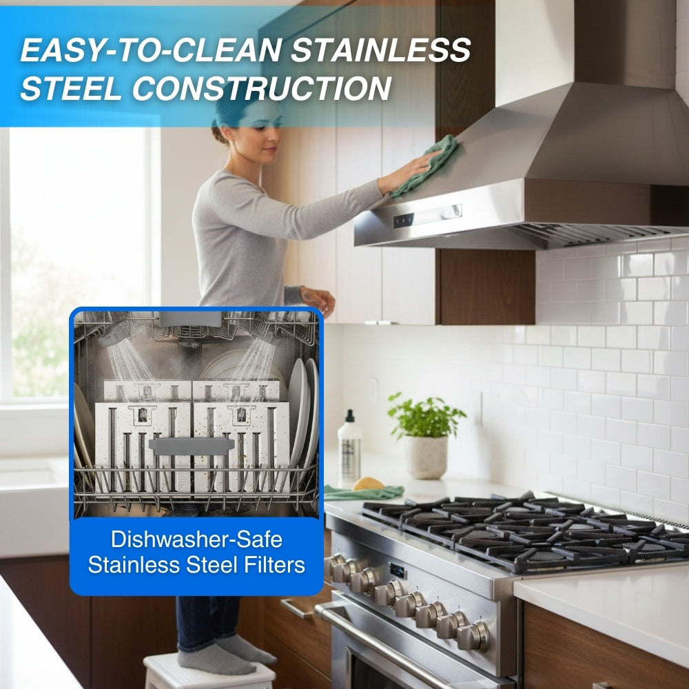 Crown 30 Inch 1000 CFM Professional Wall Mount Range Hood PRO-X06/30 -  Range Hood - Crown