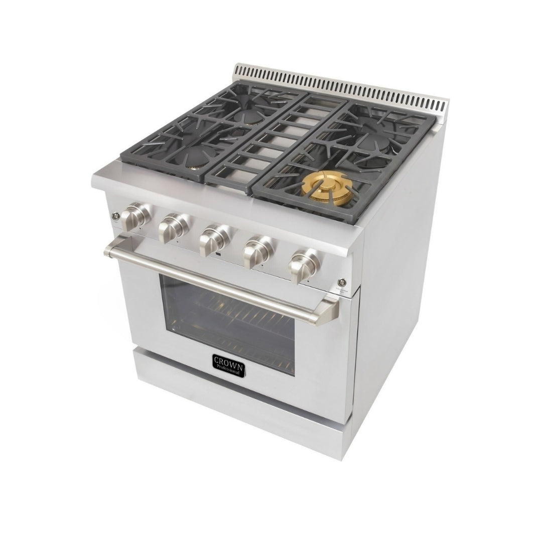 Crown Professional 30 Inch Stainless Steel Dual Fuel Gas Range ARD3001 (Local Pick-up) -  Gas Range - Crown Professional