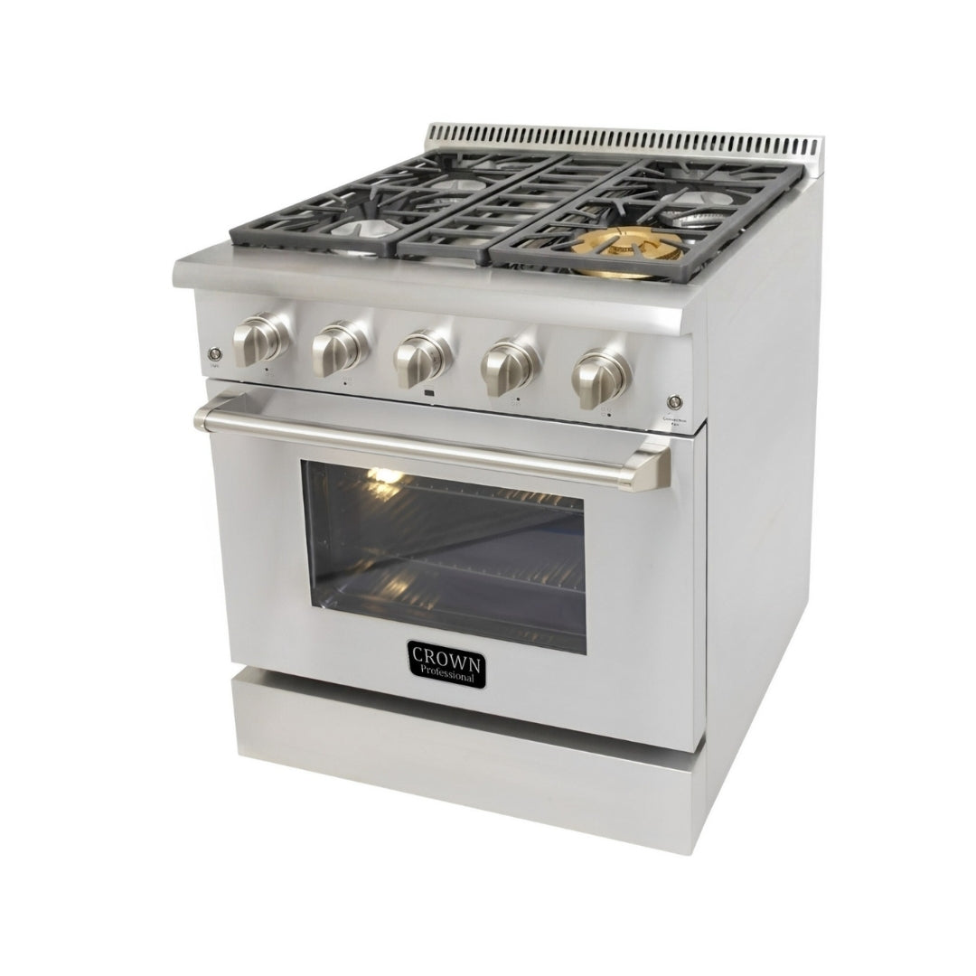 Crown Professional 30 Inch Stainless Steel Dual Fuel Gas Range ARD3001 (Local Pick-up) -  Gas Range - Crown Professional