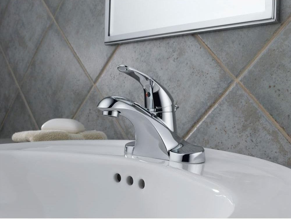Delta Foundations 4 in. Centerset Single Handle Bathroom Faucet in Polished Chrome B510LF-PPU-PRO