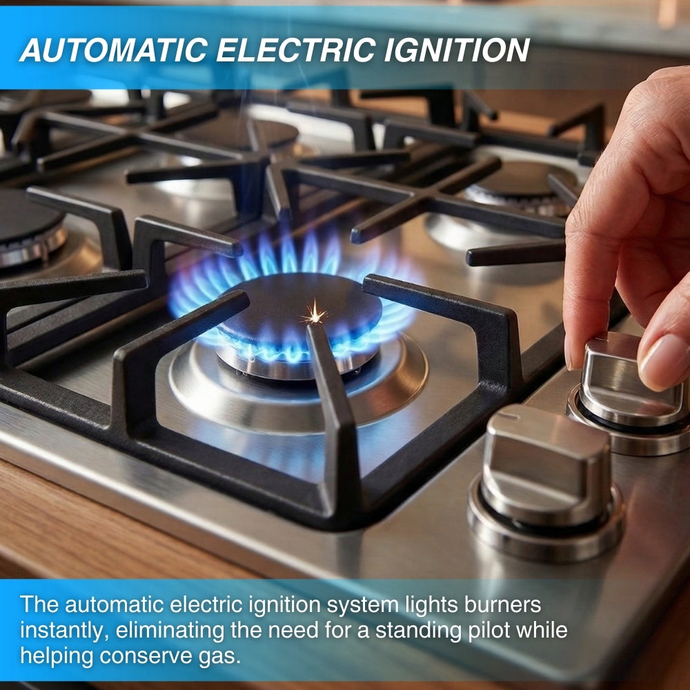 Crown 36 Inch Professional 6 Burner Drop-In Gas Cooktop LGC3601