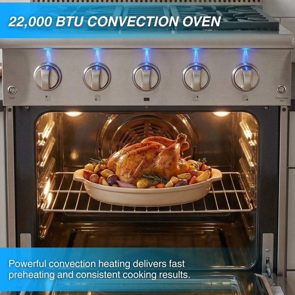 Crown Professional 30 Inch Stainless Steel Dual Fuel Gas Range ARD3001 (Local Pick-up) -  Gas Range - Crown Professional