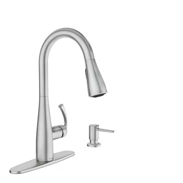 MOEN Essie Pull Down Kitchen Faucet/Tap with Soap Dispenser in Spot Resistant Stainless Steel 87014SRS